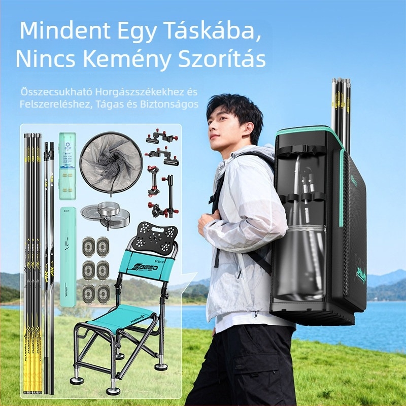 Kemény héjú horgász ülő-hátizsák, vödörrel és könnyű, multifunkcionális Source of Fishing