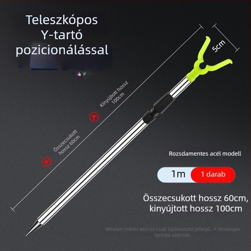 Y-alakú horgászbot-tartó rozsdamentes acélból, földbe süllyeszthető a hosszú dobásokhoz