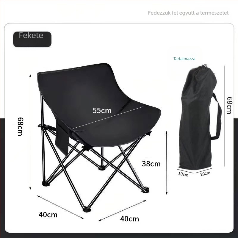 Moon Chair alacsony háttámlával piknikhez és kempingezéshez, hordozható összecsukható szék