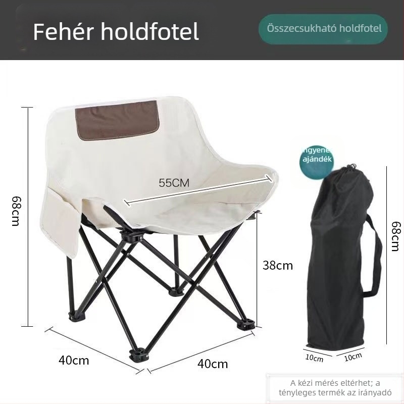 Moon Chair alacsony háttámlával piknikhez és kempingezéshez, hordozható összecsukható szék