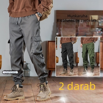 Férfiaknak lazább szabású, japán stílusú széles lábú jogger-nadrág, munka, sport és hétköznapi használat, ősz