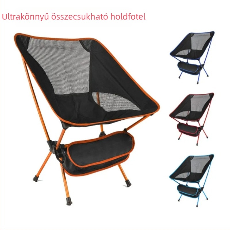 Ultra könnyű alumínium összecsukható kemping szék Hold-stílusú, kempinghez, strandra és vázlatokhoz