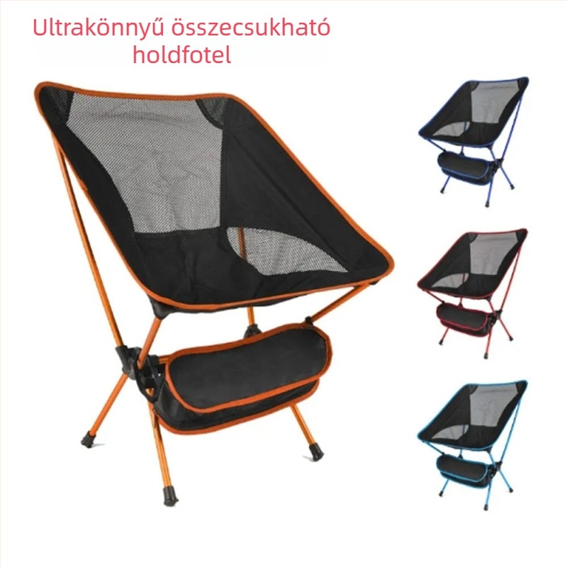 Ultra könnyű alumínium összecsukható kemping szék Hold-stílusú, kempinghez, strandra és vázlatokhoz