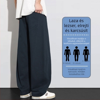 Amerikai stílusú, 100% pamut munkanadrág férfiaknak, nyár 2026, vékony, laza, egyenes szabású, széles lábú, casual