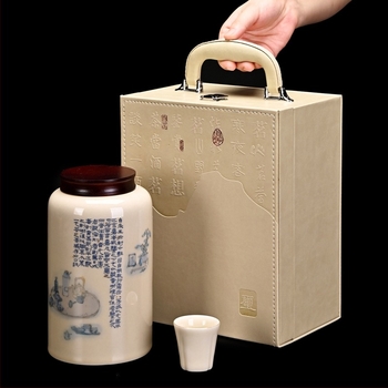 Porcelán teás kanna díszdobozban sárga tea illatával és zöld tea választékkal: Yu Lu, Longjing, Bi Luo Chun, Maojian, Tieguanyin