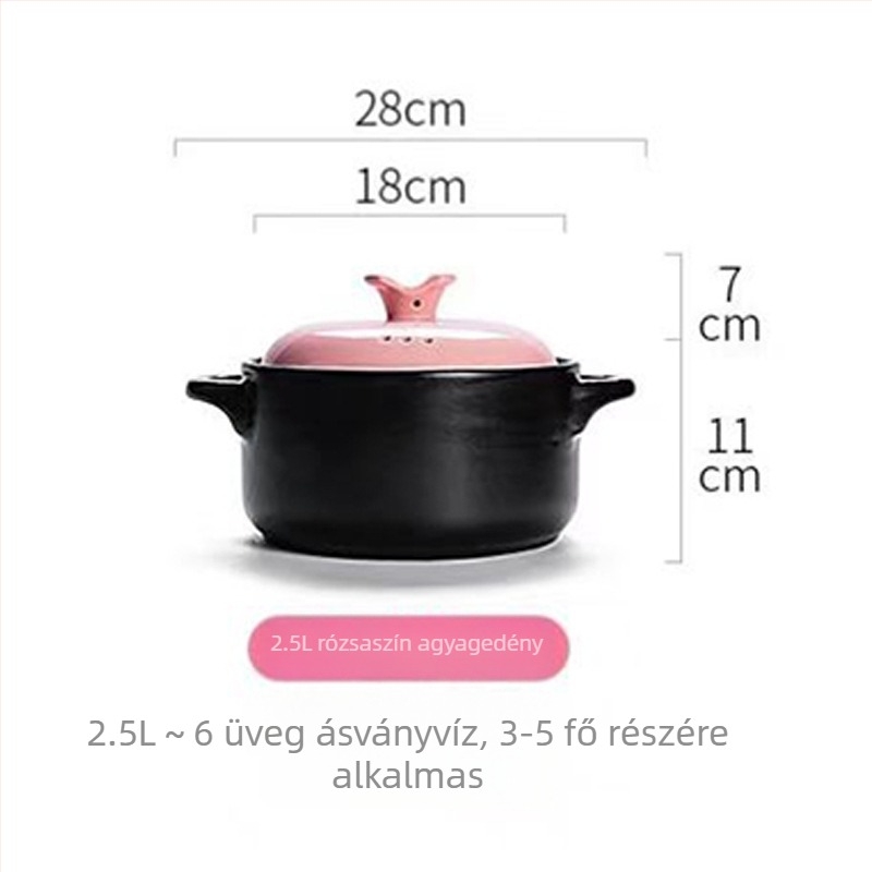 Gázfőzésre szánt kerámia fazék – pörköltekhez és levesekhez