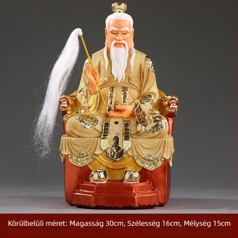 Taishang Laojun szobor – festett Moral Tianzun, otthoni díszfigura gyantából