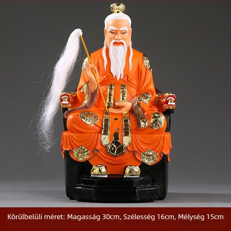 Taishang Laojun szobor – festett Moral Tianzun, otthoni díszfigura gyantából