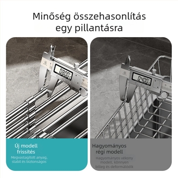 Kibővíthető mosogató szárító- és leeresztő polc edényekhez, tálakhoz és evőeszközökhöz — konyhai szervező