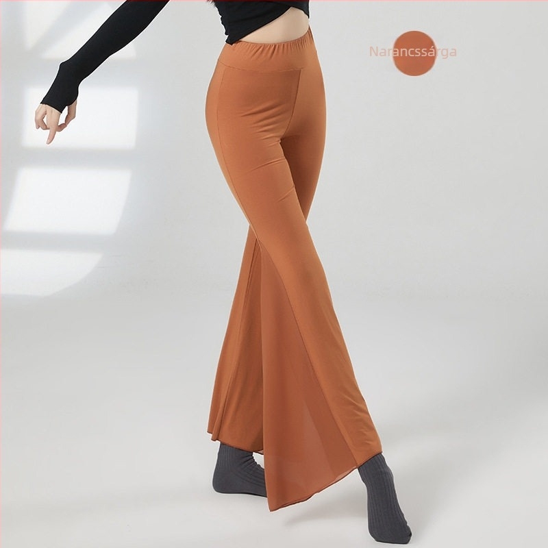 Női klasszikus táncnadrág fekete modal anyagból, drapírozott, laza szabású edzőnadrág modern tánchoz