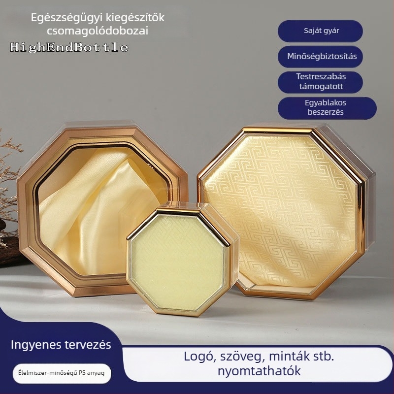 Átlátszó nyolcszögletű acryl csomagoló doboz Deer Antler, Panax Notoginseng, Dendrobium, American Ginseng - ajándék doboz fedéllel