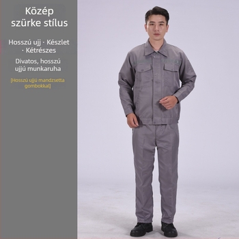 Férfi hosszú ujjú munkaruha készlet fényvisszaverő csíkkal, matróz mintás nyomtatással, karbantartási és javítási ruházat, tavasz–ősz.