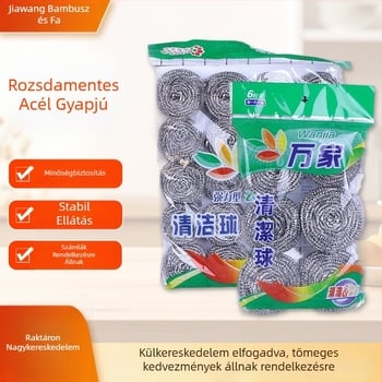 Rozsdamentes acéldrótgolyók edények és fazekak tisztításához, rugalmas, 4/6/20 darabos csomag