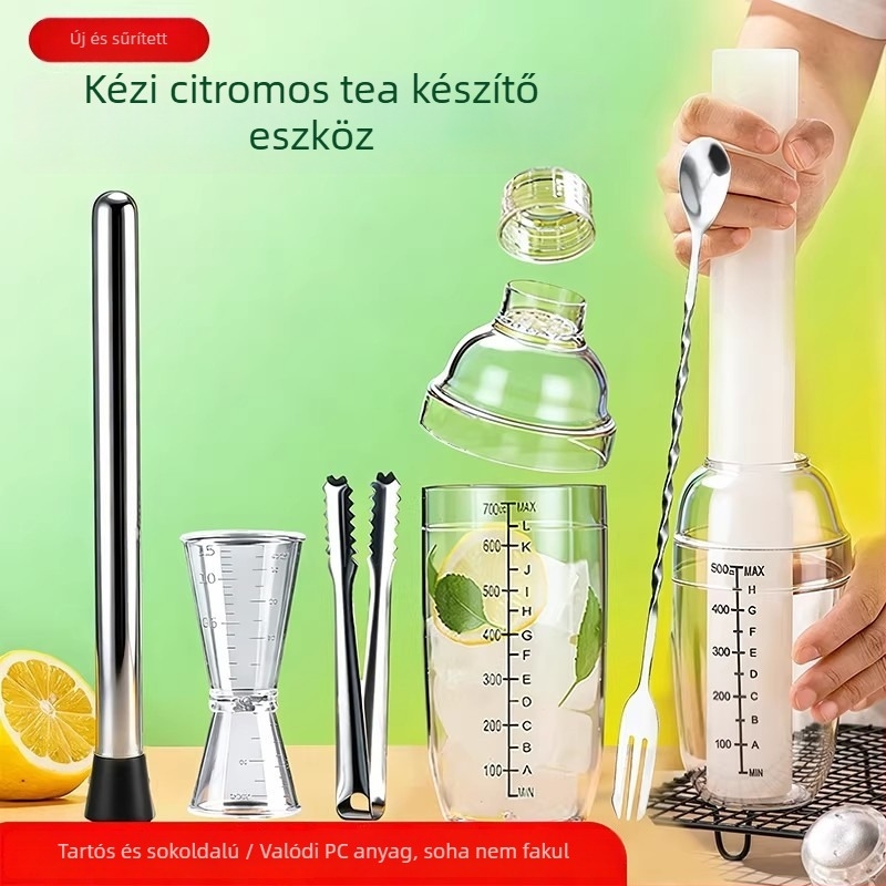 Kézzel hajtható shaker pohár tejteához — otthoni készlet, citromteához eszközök és koktél shaker készlet