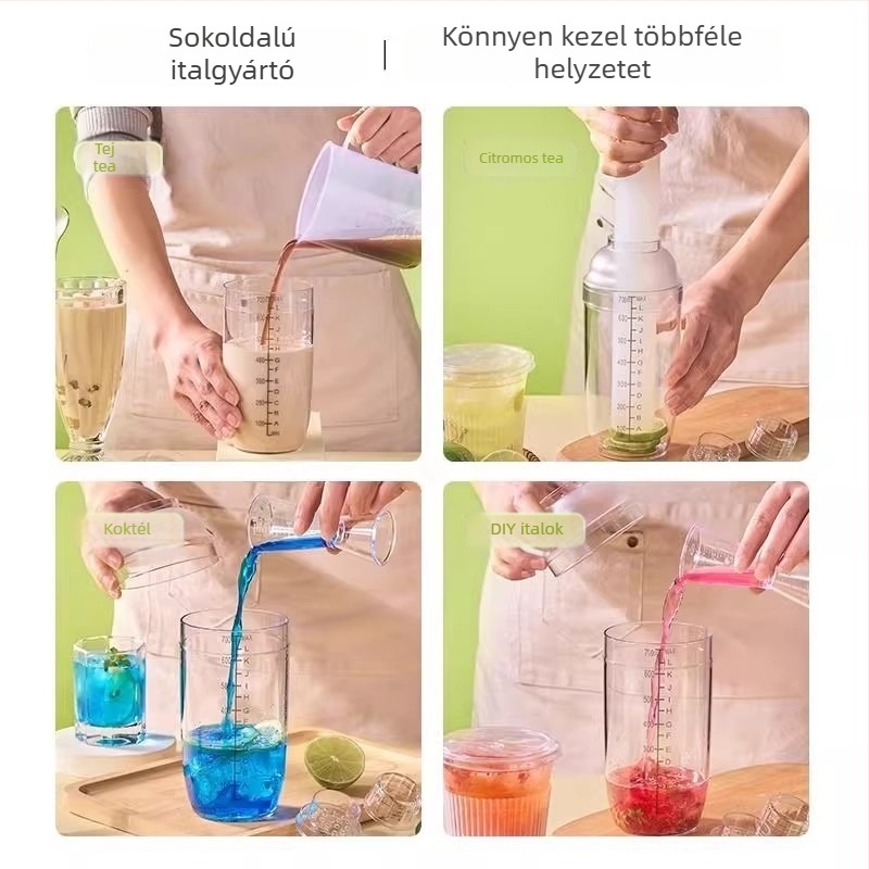 Kézzel hajtható shaker pohár tejteához — otthoni készlet, citromteához eszközök és koktél shaker készlet