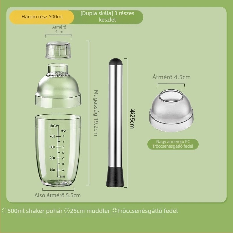 Kézzel hajtható shaker pohár tejteához — otthoni készlet, citromteához eszközök és koktél shaker készlet