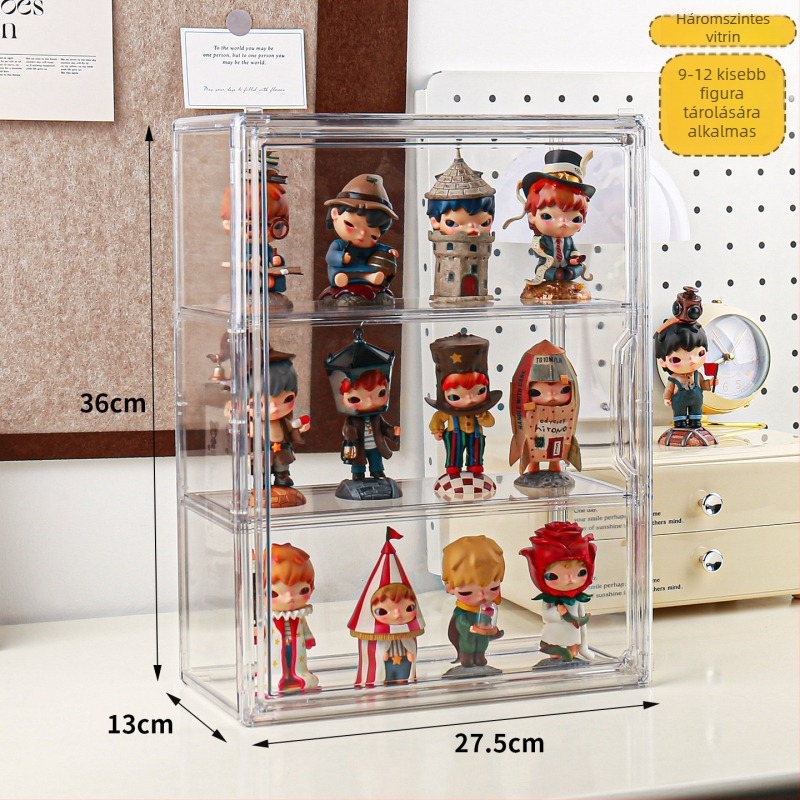 Hirono Blind Box figura kiállító doboz porvédő fedéllel