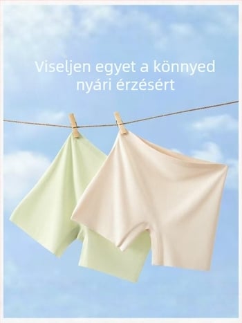 Női Ice Silk varrat nélküli biztonsági rövidnadrág, vékony nyári háromnegyedes hossz, lélegző Jacquard alsónemű külső viselésre