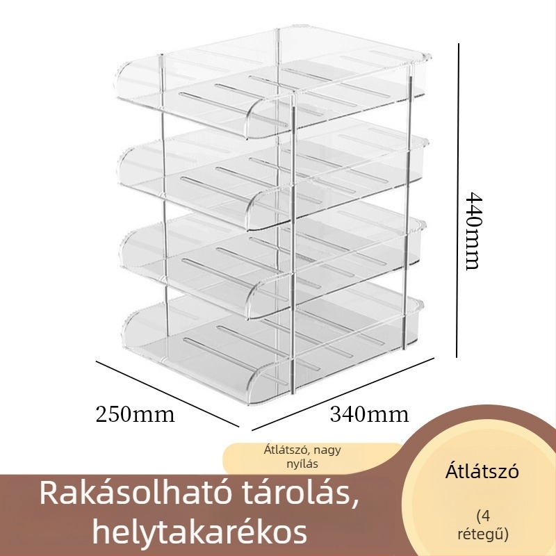 Háromszintes asztali irattartó és könyvespolc irodai rendezéshez