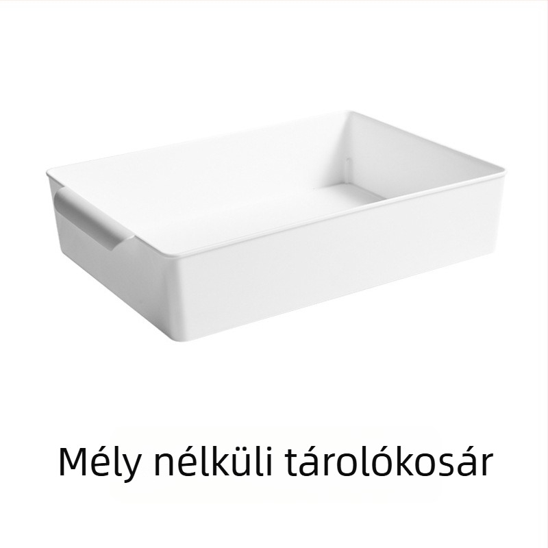 Minimalista asztali tároló rendszerező otthonra és a konyhába, műanyag téglalap alakú tároló kosár kozmetikumokhoz és apró tárgyakhoz, multifunkcionális tároló kosár