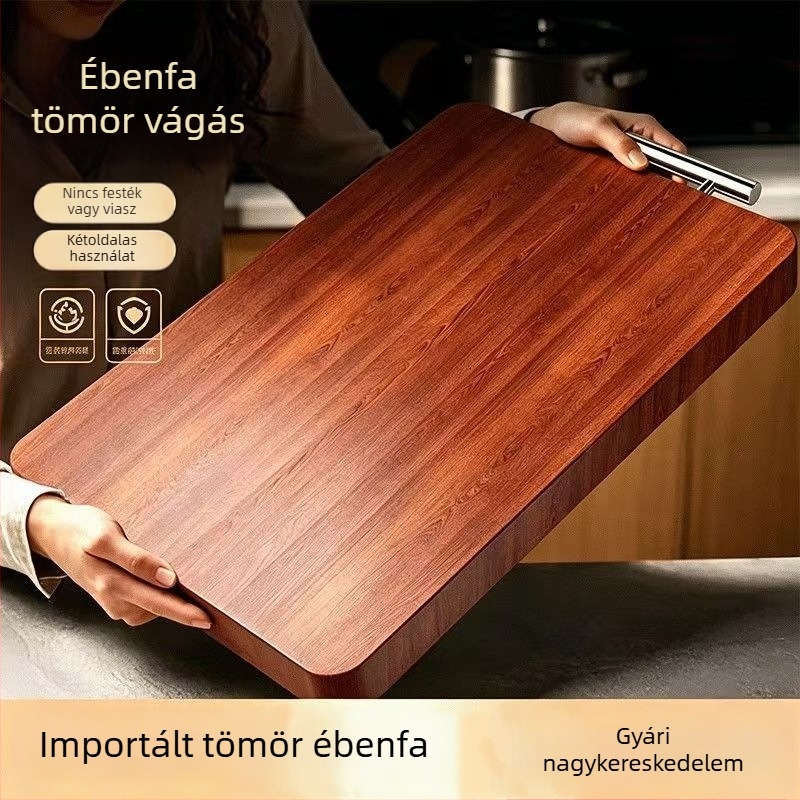 Ebonyfa vágódeszka, tömörfa konyhai deszka, természetes repedésálló