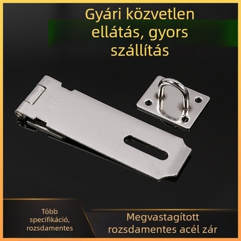 Rozsdamentes acél ajtóhasp, vastag zárócsap, kulcszárral, ajtók és ablakok, háztartási használatra