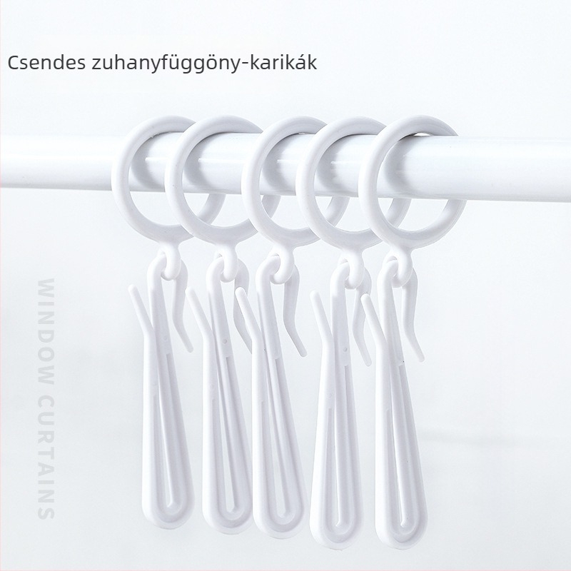 KM Japán stílusú zuhanyfüggöny gyűrűk, kerek kampók, függesztő gyűrűk, függöny kiegészítők, 16 darabos készlet, modell 323AAD