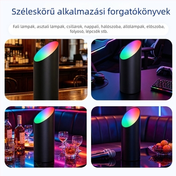 RGB LED sarklámpa környezeti világítással, távirányító, időzítő, dimmelhető, ferde fókusz, lábkapcsolós állólámpa