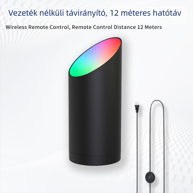 RGB LED sarklámpa környezeti világítással, távirányító, időzítő, dimmelhető, ferde fókusz, lábkapcsolós állólámpa
