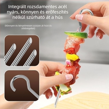 304 rozsdamentes acél függőleges nyársállvány grillhez, légsütőhöz és háztartási sütőhöz, függő polc