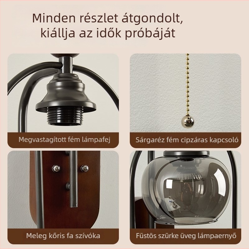 Középkori stílusú falikar fehér hamvas bükkfa anyagból, hálószobához, retro dizájn, aromaterápiás lámpa és viaszolvasztó lámpa, nappaliba