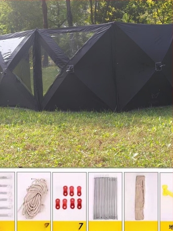 Hordozható kültéri szélvédő kempinghez és piknikhez, nézőablakkal — 5.6 m × 1.4 m