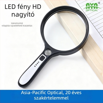 10x HD kézi nagyító LED világítás, olvasáshoz és részletes vizsgálatokhoz