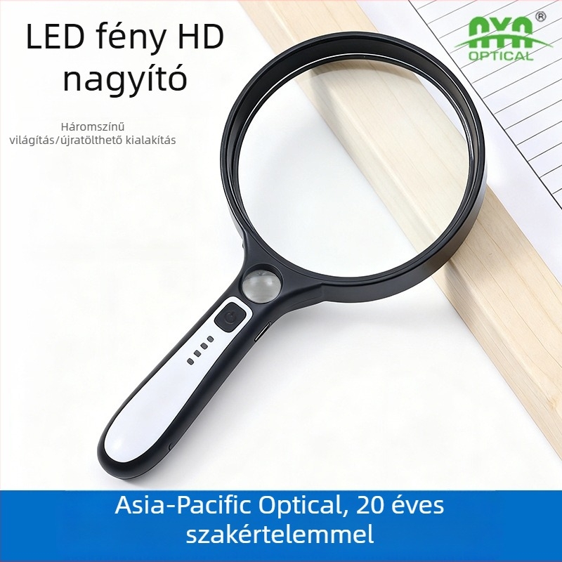 10x HD kézi nagyító LED világítás, olvasáshoz és részletes vizsgálatokhoz
