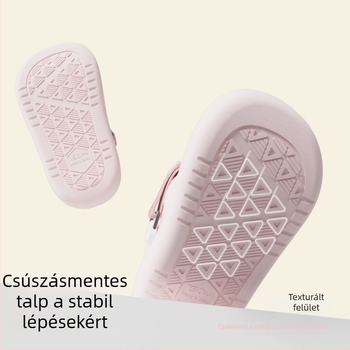 Gyerekeknek készült zárt orrú járócipő, csúszásmentes talppal, beltéri nyári szandál állítható pántokkal