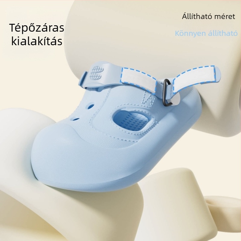 Gyerekeknek készült zárt orrú járócipő, csúszásmentes talppal, beltéri nyári szandál állítható pántokkal