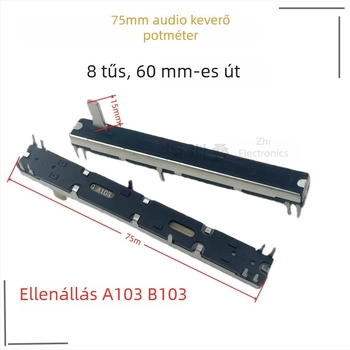 75 mm-es sztereó kétcsatornás faderpotenciométer Yamaha keverőhöz A10KB10KB