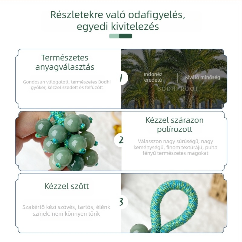 Lila szőlőfürt medál Bodhi fonott kézzel — táska dísz és kulcstartó