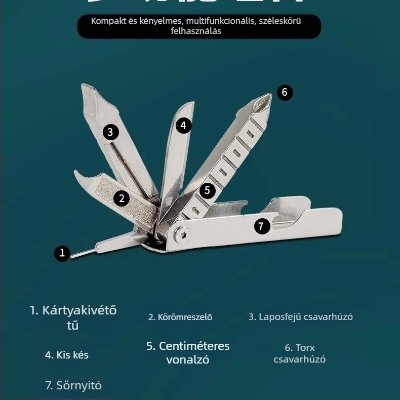 Többfunkciós SIM-kártya kihúzó tű, hordozható kulcstartó
