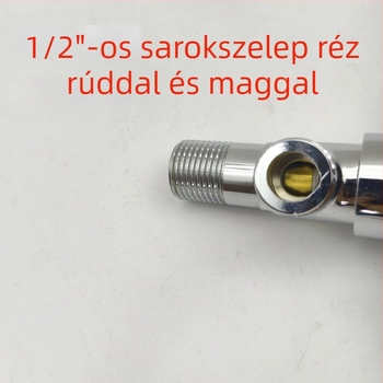 Réz sarokszelep bojler és WC csatlakoztatásához, elektroplakkal bevont felület, falba süllyeszthető