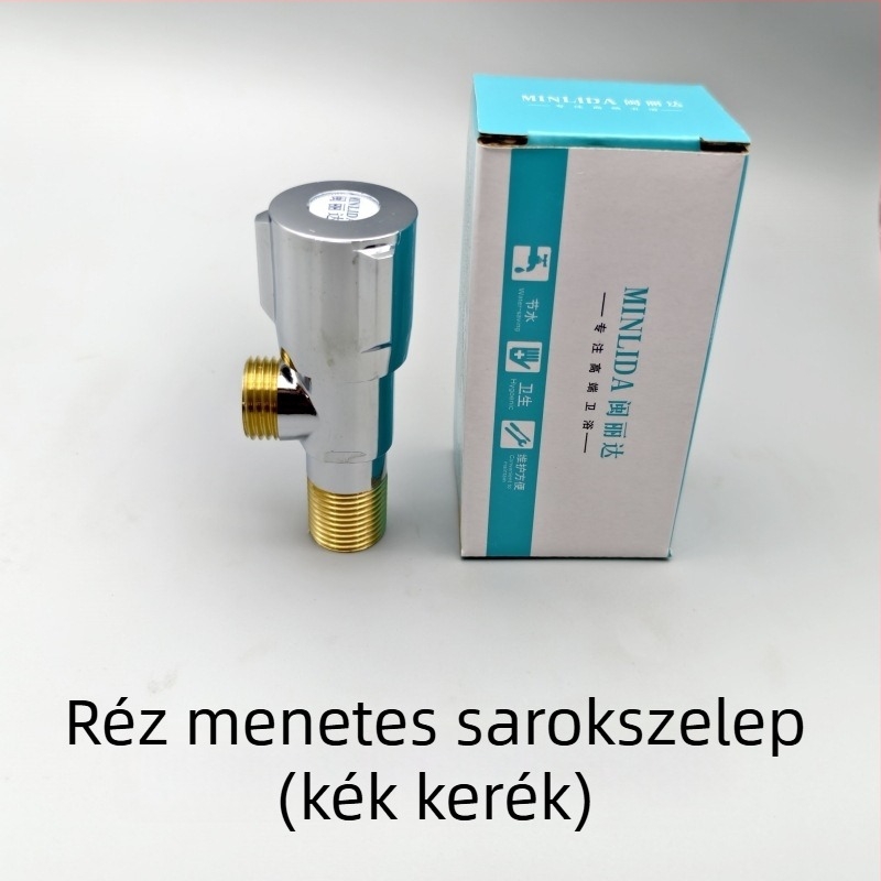 Réz sarokszelep bojler és WC csatlakoztatásához, elektroplakkal bevont felület, falba süllyeszthető