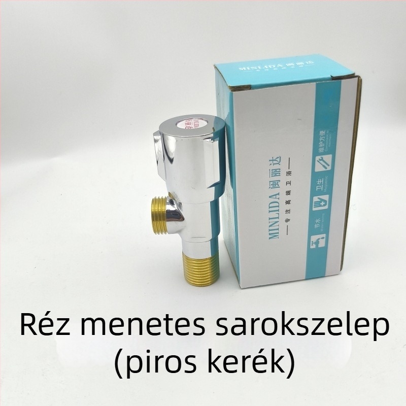 Réz sarokszelep bojler és WC csatlakoztatásához, elektroplakkal bevont felület, falba süllyeszthető