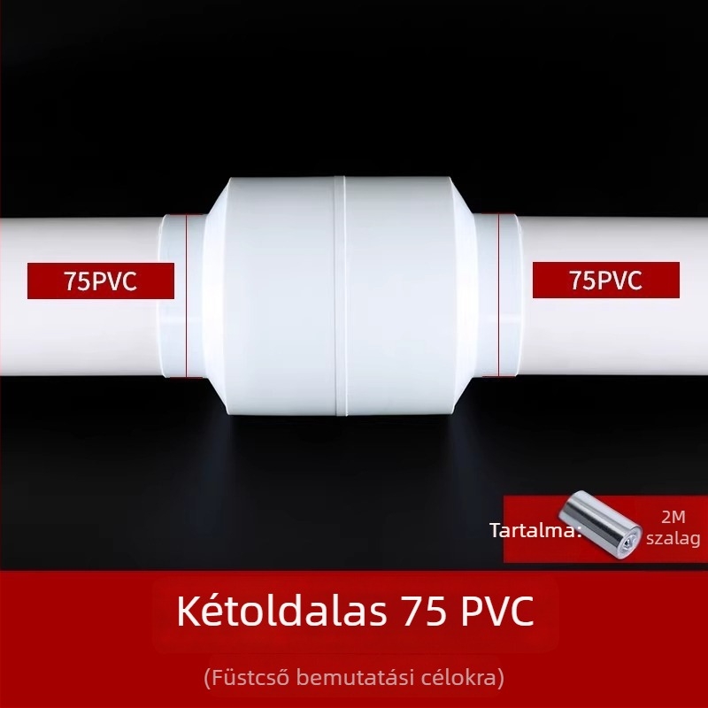 Kétirányú visszacsapó szelep fürdőszobai szellőzőcsőhöz, PVC 75/110 – szagellenőrző visszacsapásgátló