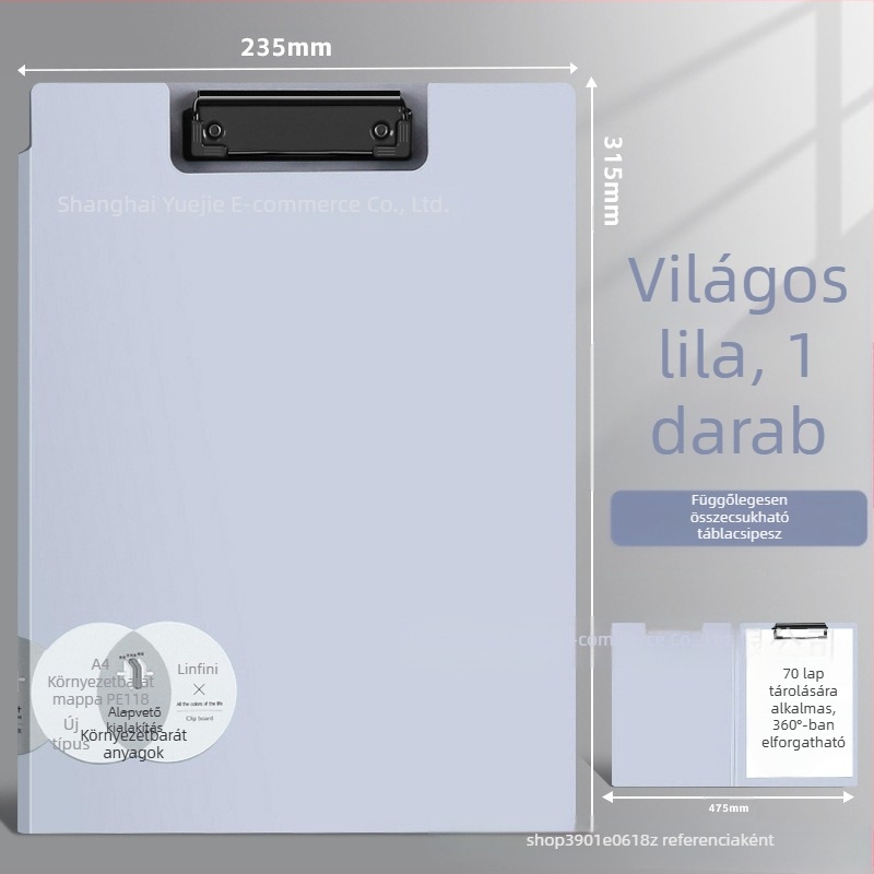 Deli PE117 A4 klipboard, kemény írófelület, műanyag kivitel, A3 konferenciás mappa
