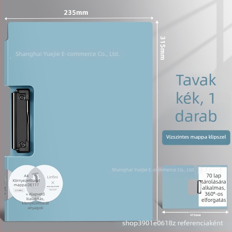 Deli PE117 A4 klipboard, kemény írófelület, műanyag kivitel, A3 konferenciás mappa