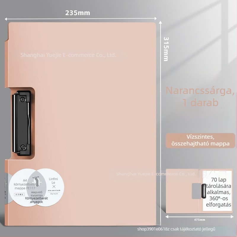 Deli PE117 A4 klipboard, kemény írófelület, műanyag kivitel, A3 konferenciás mappa