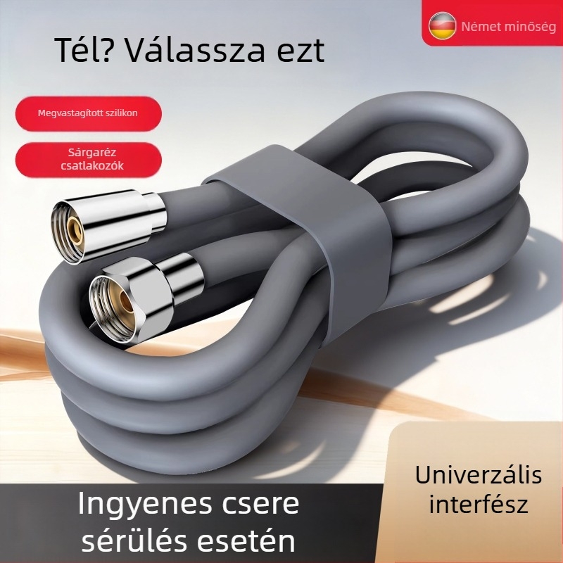 Magas nyomású szilikon zuhanycső integrált univerzális zuhanyfej szett a fürdőszobába, nagy átmérőjű