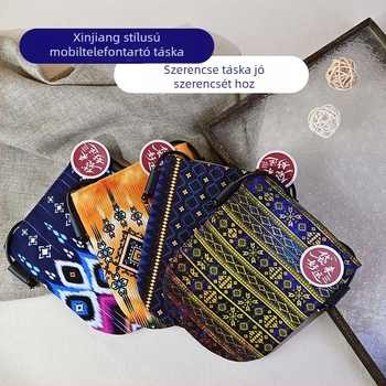 Új divatos, minimalist női crossbody mini táska, könnyű és sokoldalú a nyárra, telefontáska etnikus stílussal