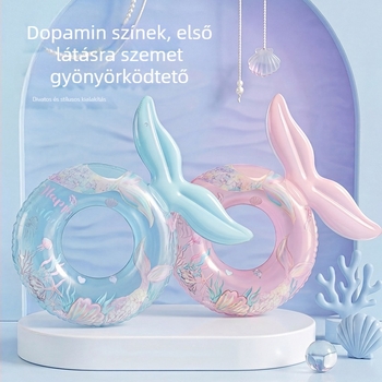 Új, trendi felfújható úszó gyűrű szegecses, sellőfarok alakú úszógyűrű, alkar alatti felfújható gyűrű gyermekeknek és felnőtteknek, vízi mentő
