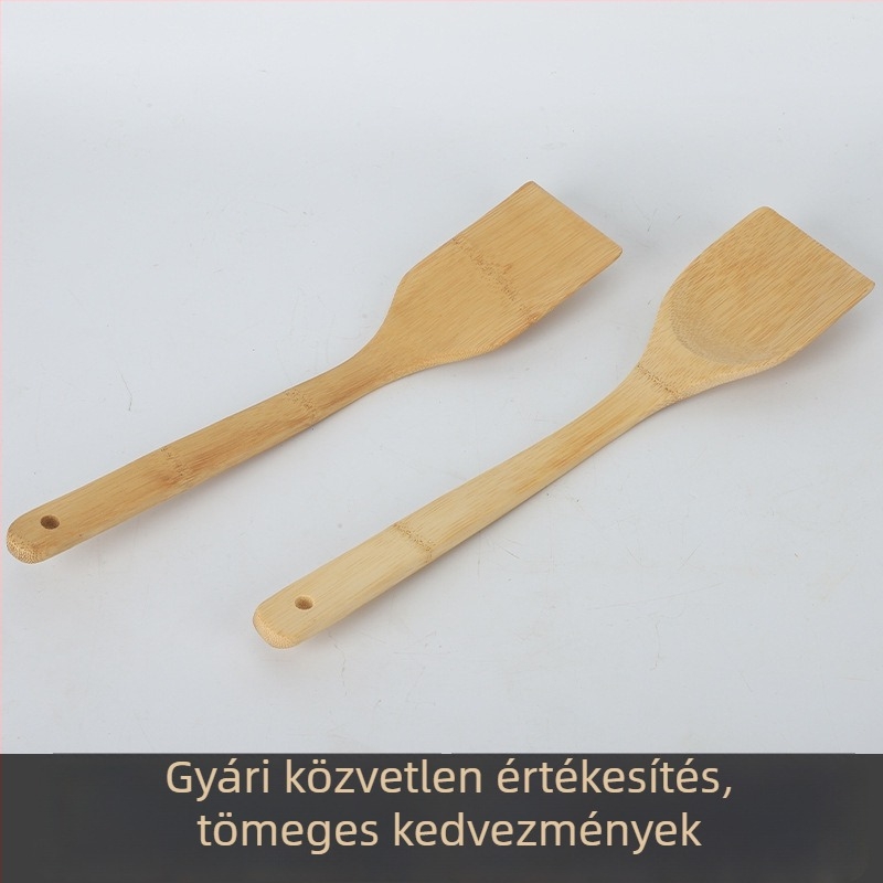 Bambusz spatula tapadásmentes serpenyőkhez, bambuszfa kanál, sushi rizs kanál, négyzet alakú konyhai spatula